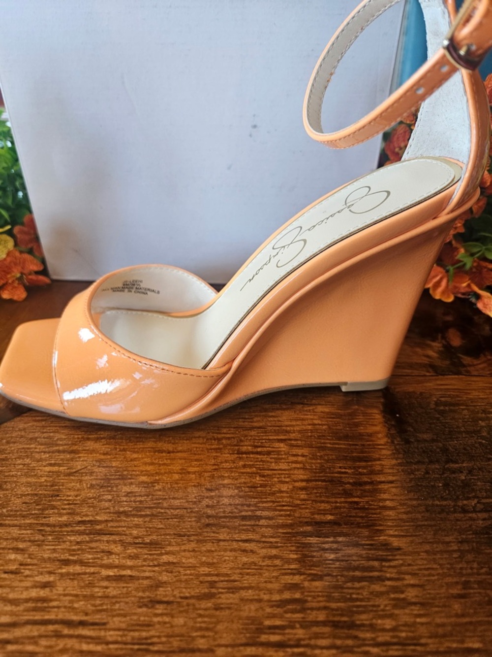 Jessica Simpson Ankle-Strap Mid Heel Sandals in Vibrant Orange - Picture 2 of 4